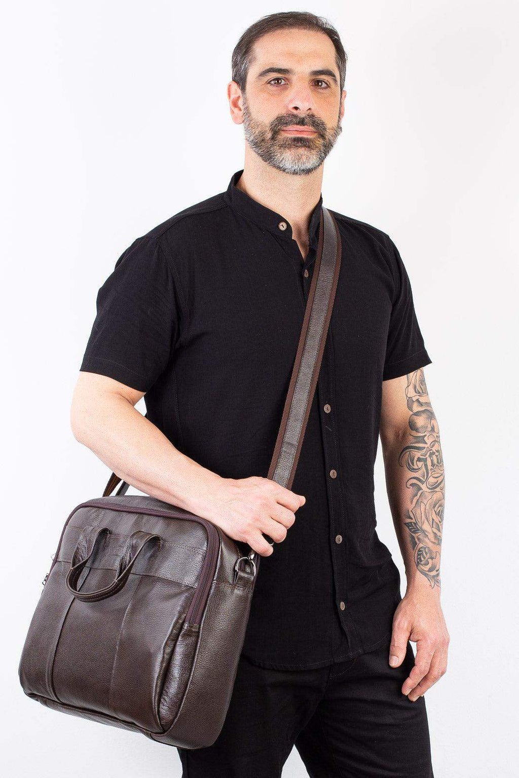 Pasta executiva de couro com divisórias Roger - Enluaze