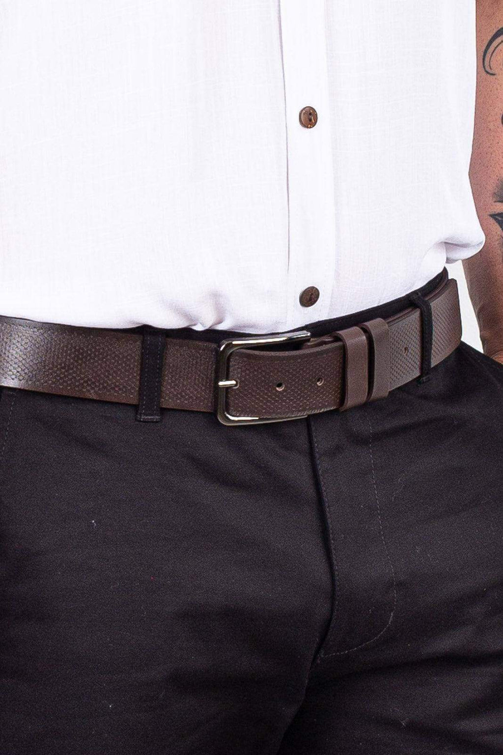 Cinto masculino de couro Theo - Enluaze