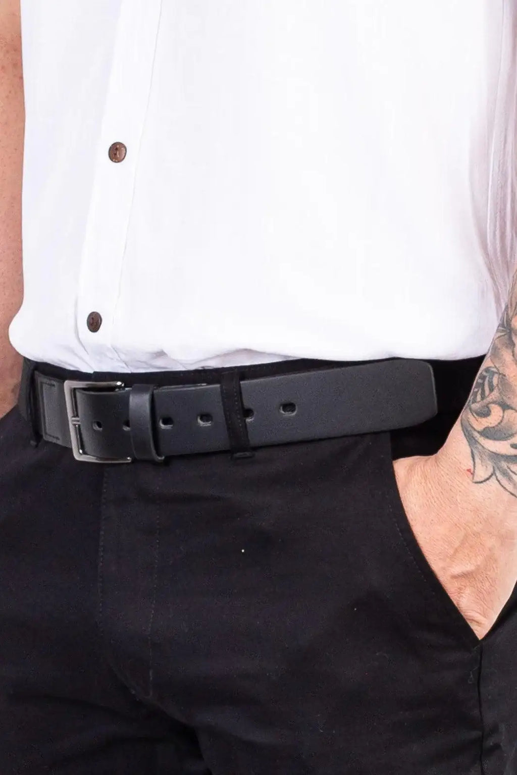 Cinto masculino com elástico e couro Thor - Enluaze