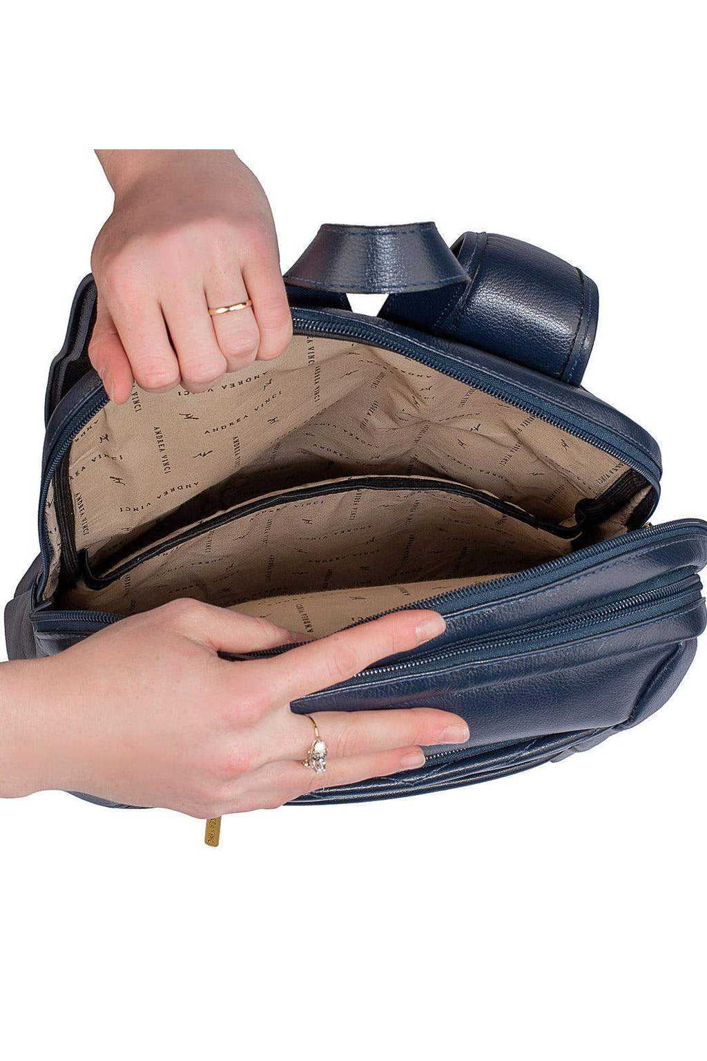 Mochila de couro grande liso slim Patricia - Enluaze