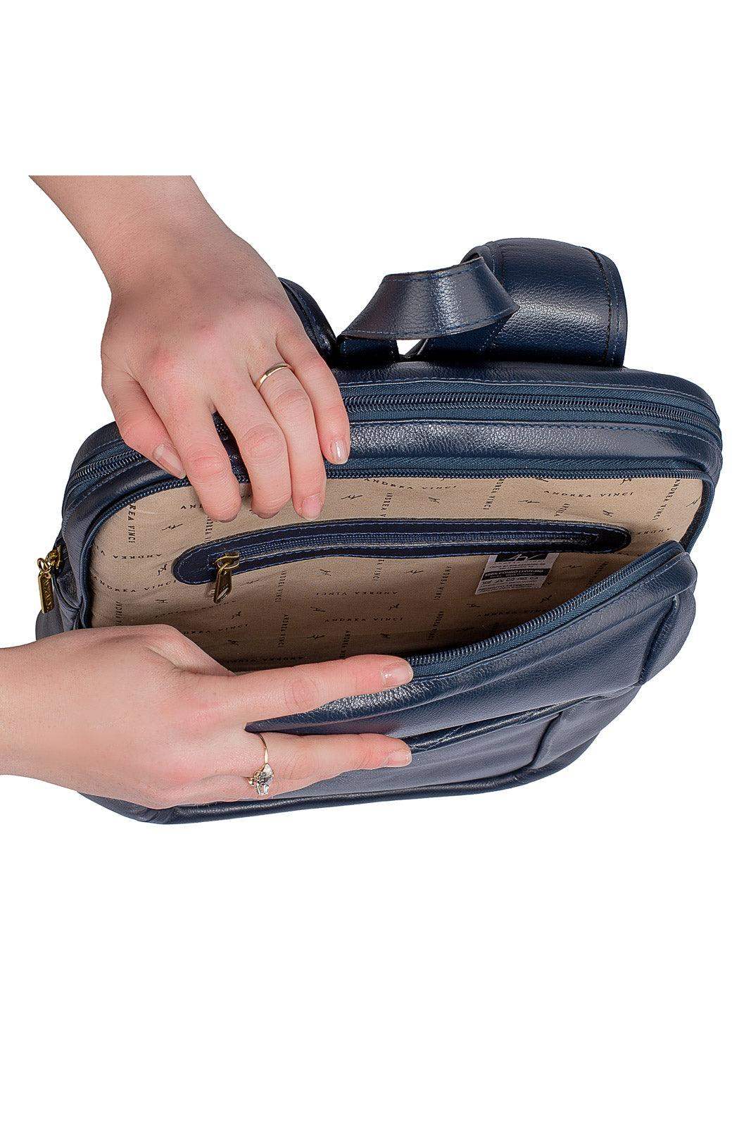 Mochila de couro grande liso slim Patricia - Enluaze