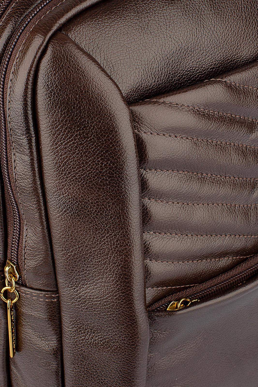 Mochila de couro grande liso slim Patricia - Enluaze