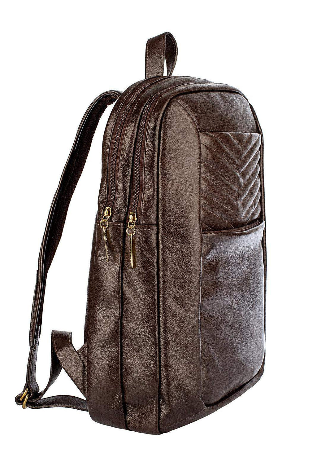 Mochila de couro grande liso slim Patricia - Enluaze