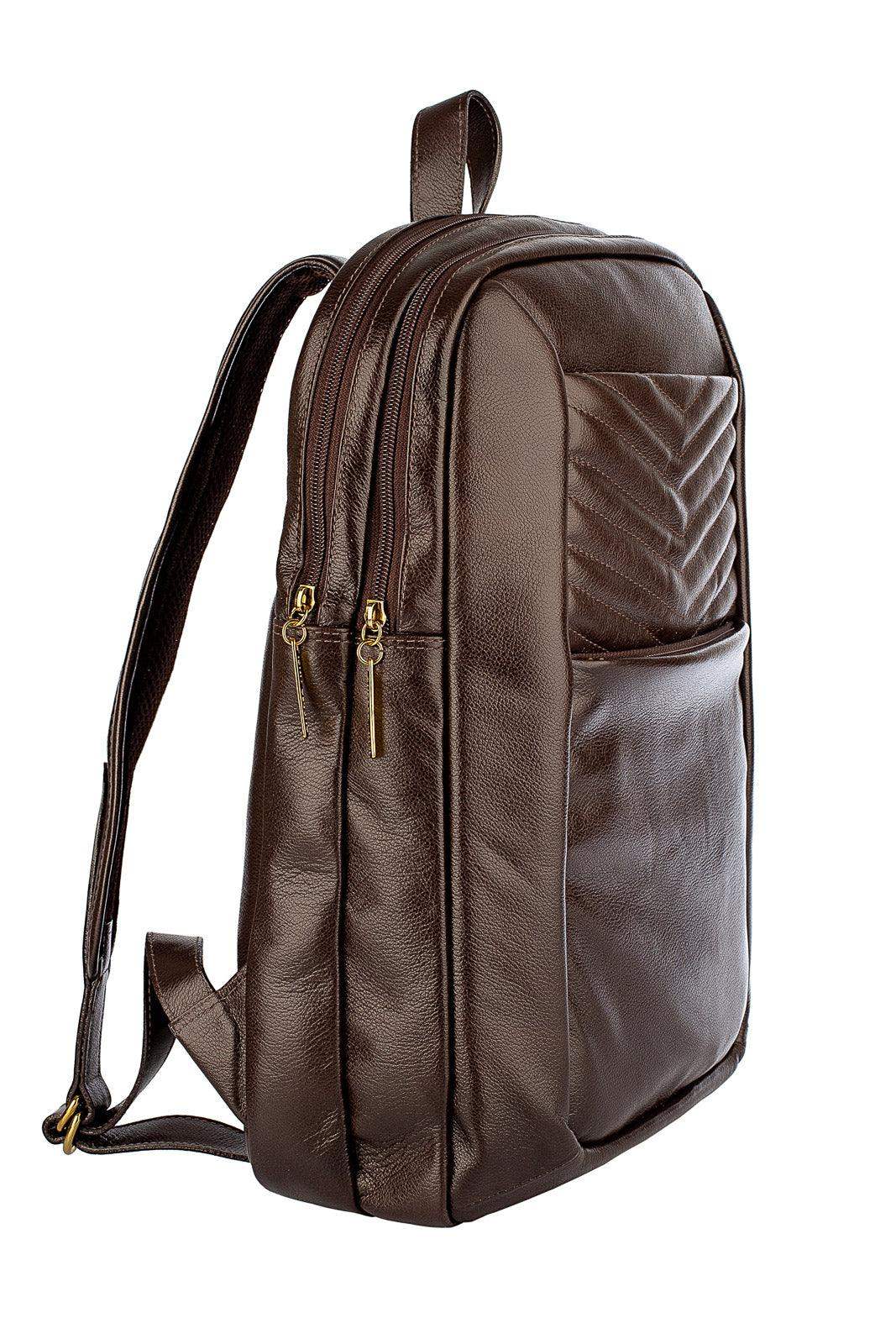 Mochila de couro grande liso slim Patricia - Enluaze