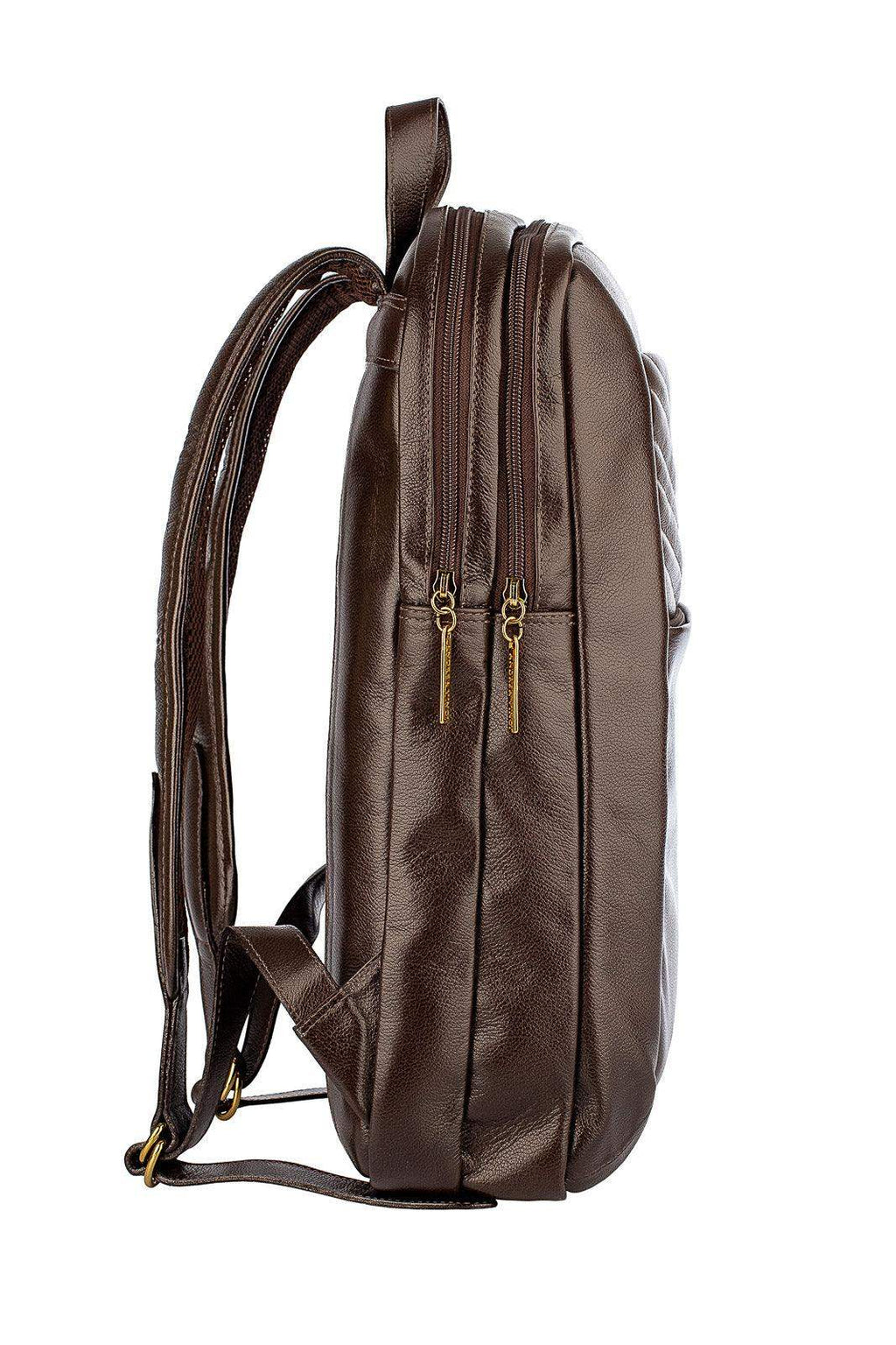 Mochila de couro grande liso slim Patricia - Enluaze