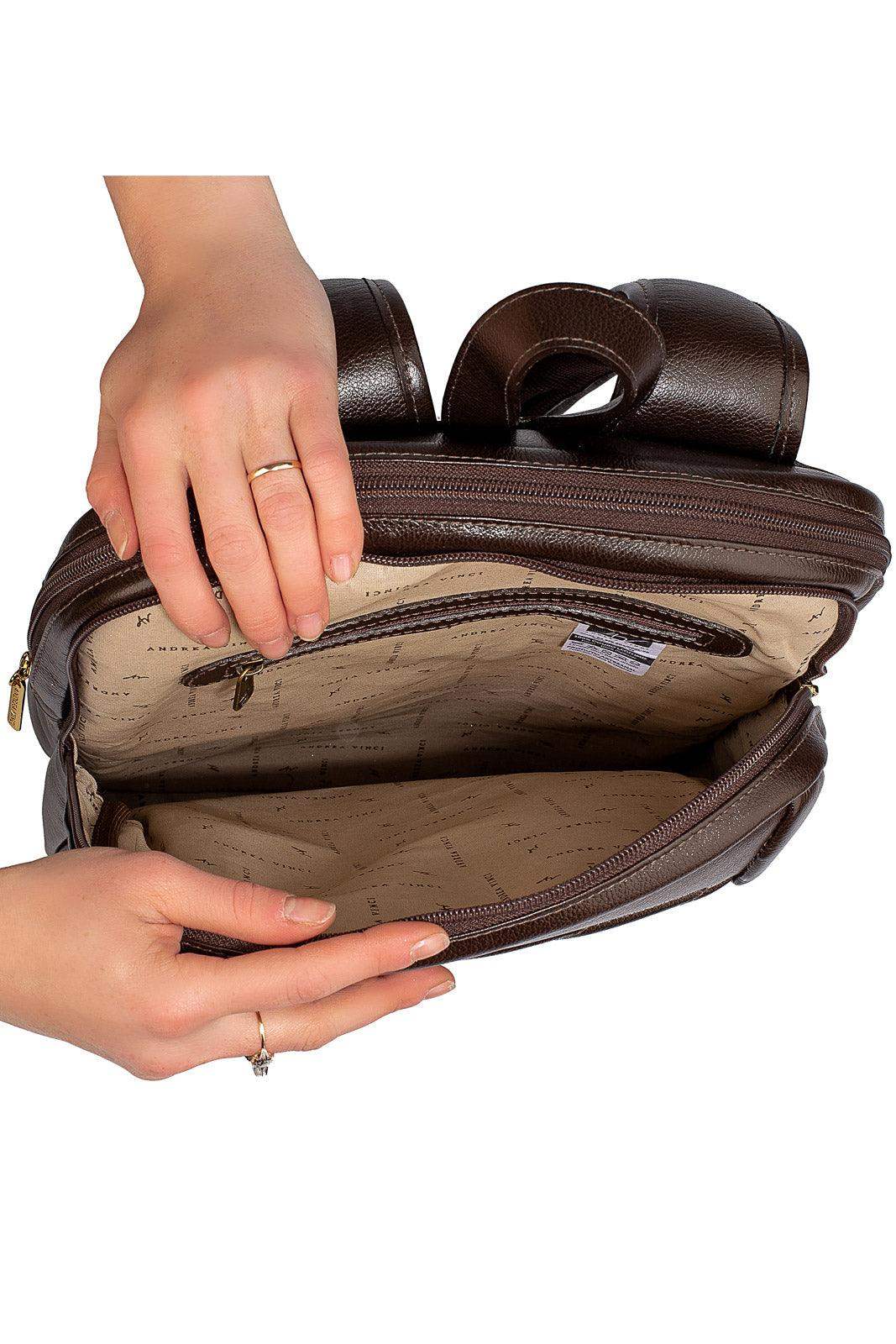 Mochila de couro grande liso slim Patricia - Enluaze