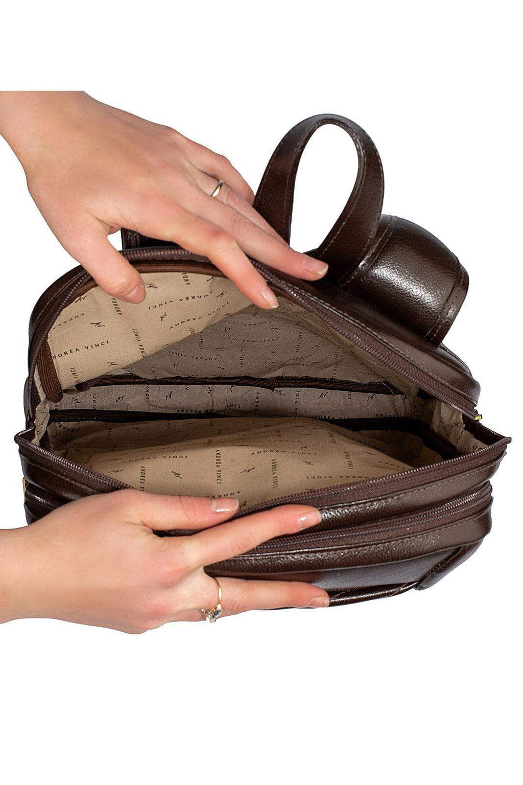 Mochila de couro grande liso slim Patricia - Enluaze