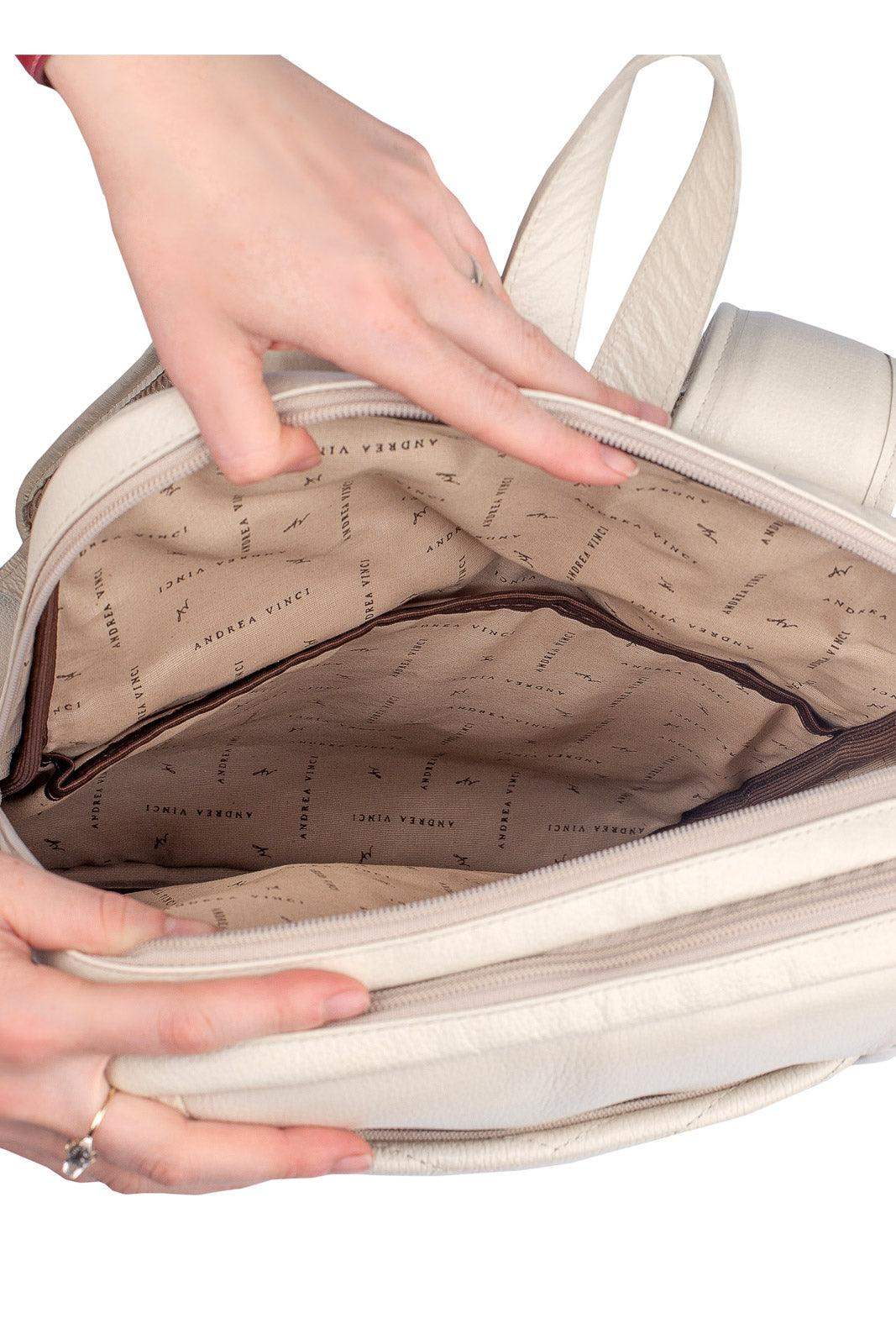 Mochila de couro grande liso slim Patricia - Enluaze