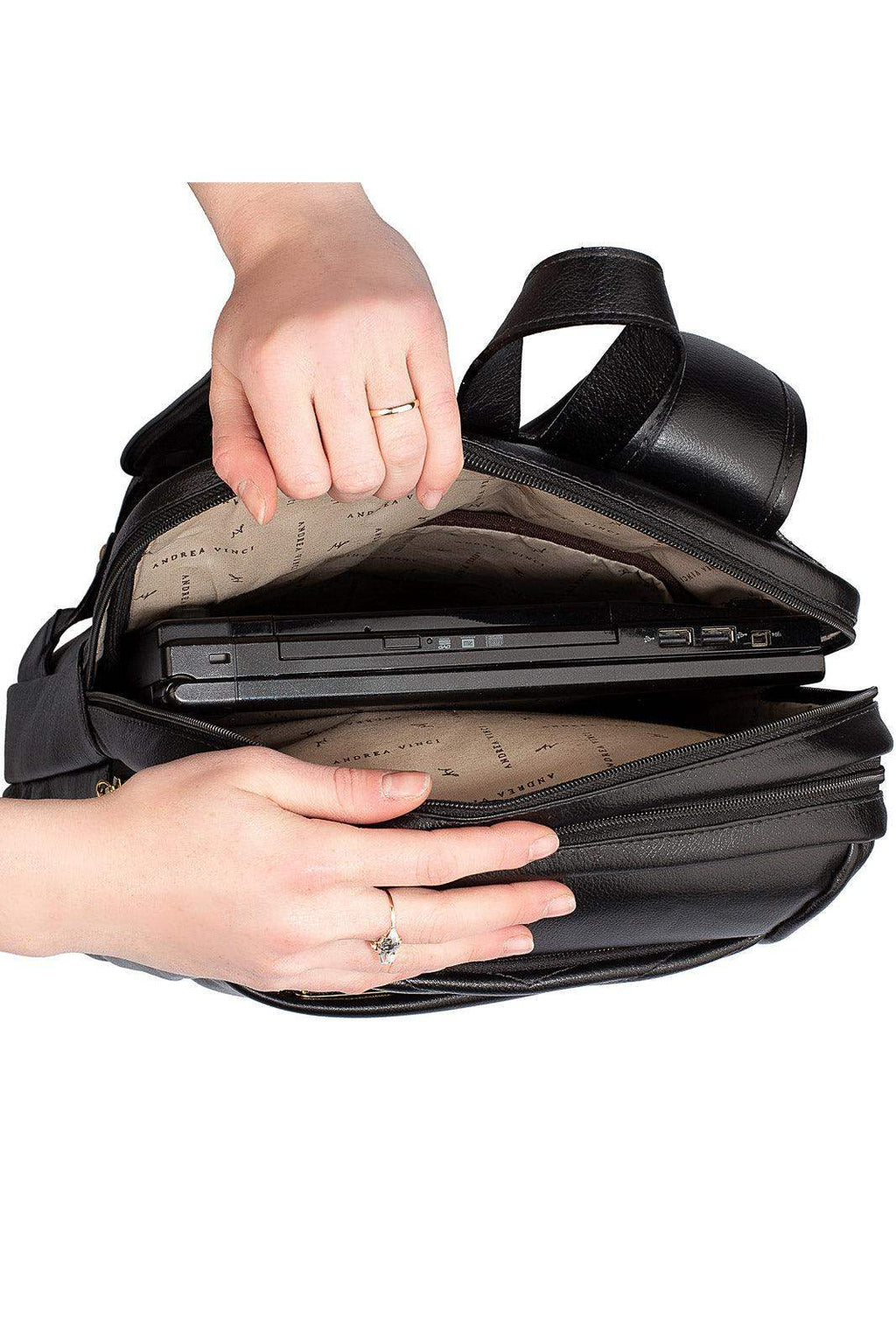 Mochila de couro grande liso slim Patricia - Enluaze