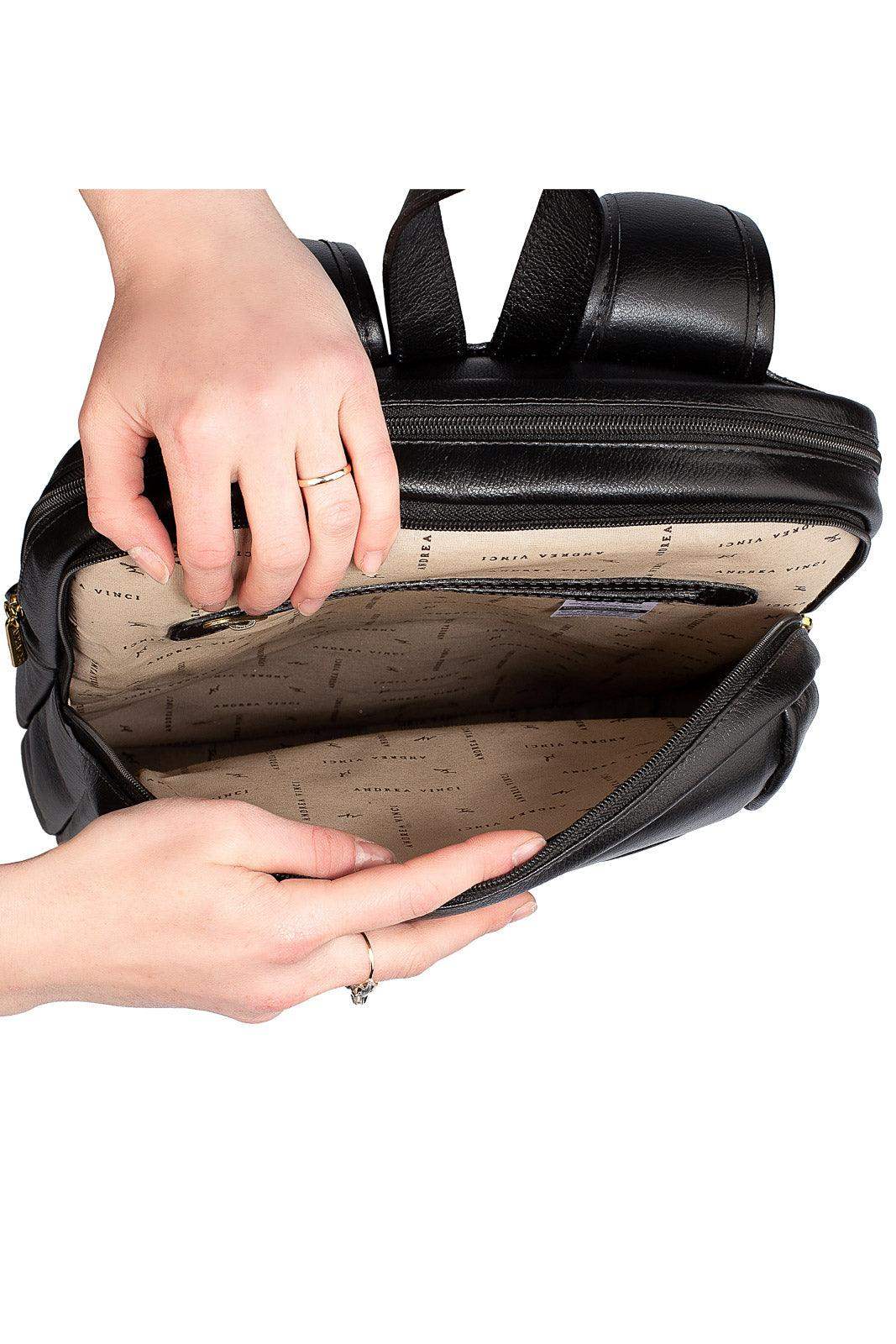 Mochila de couro grande liso slim Patricia - Enluaze