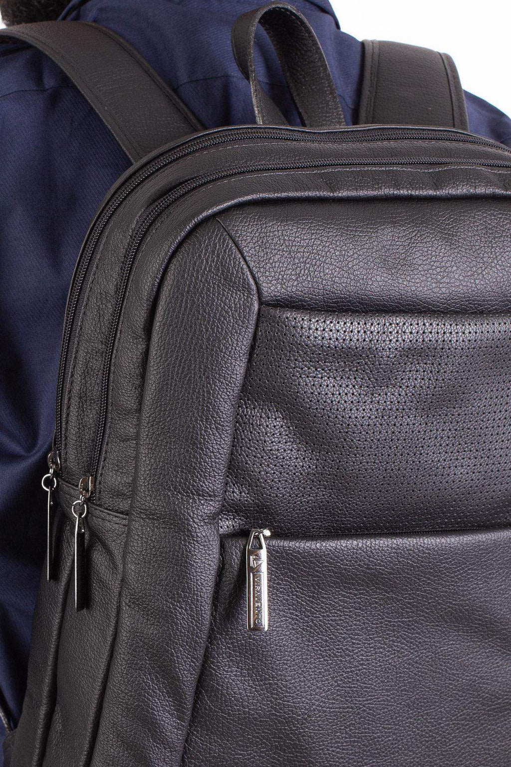 Mochila de couro grande slim Patrick - Enluaze