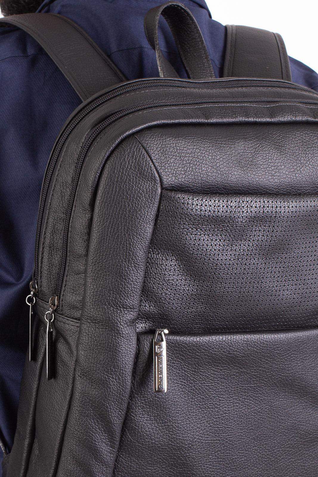 Mochila de couro grande slim Patrick - Enluaze