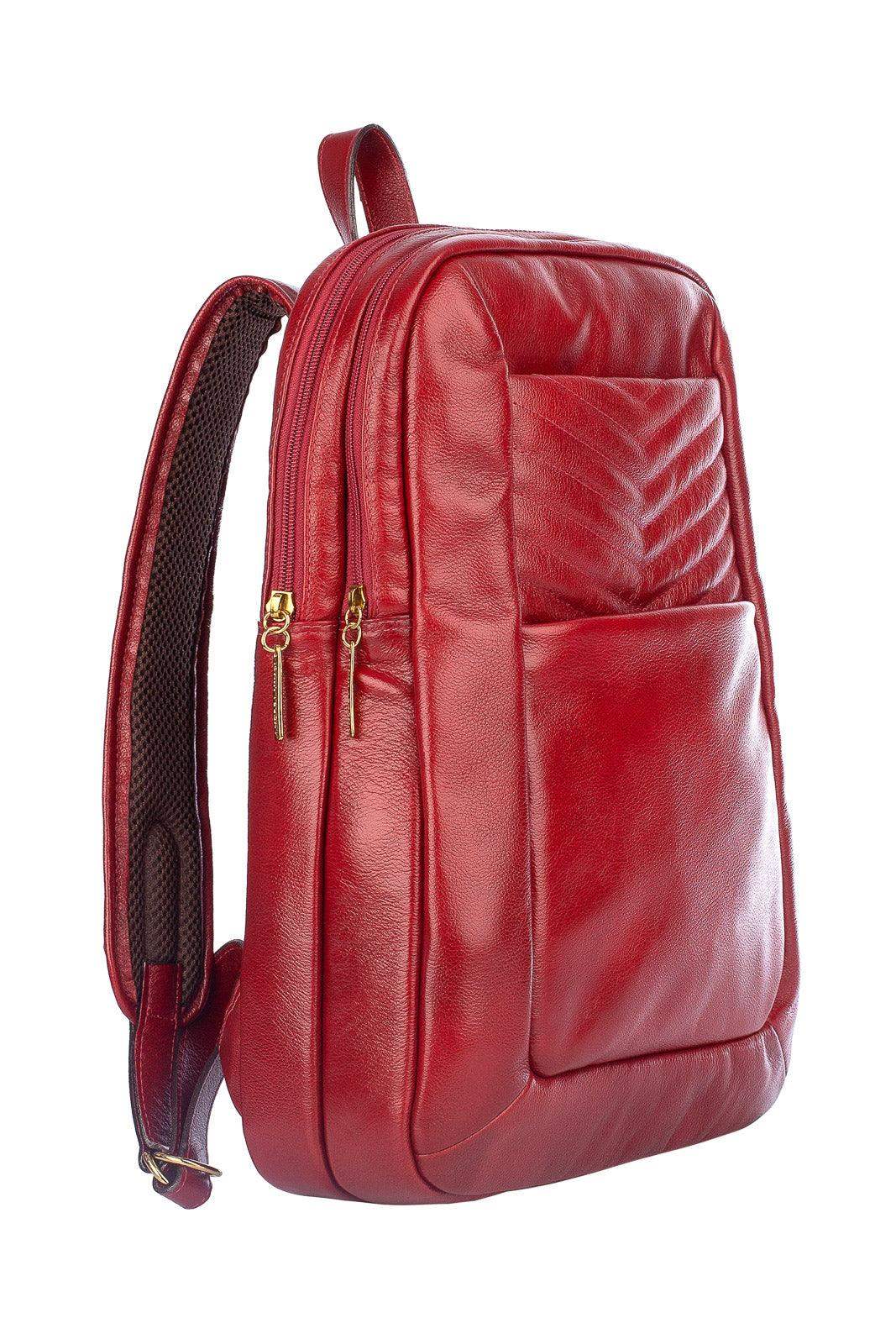 Mochila de couro grande liso slim Patricia - Enluaze
