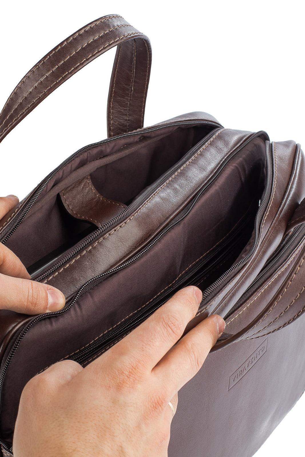 Pasta executiva masculina em couro Vitor - Enluaze