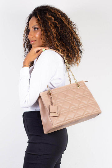 Bolsa grande de couro com corrente Helena - Enluaze - Acessórios em Couro e Malhas