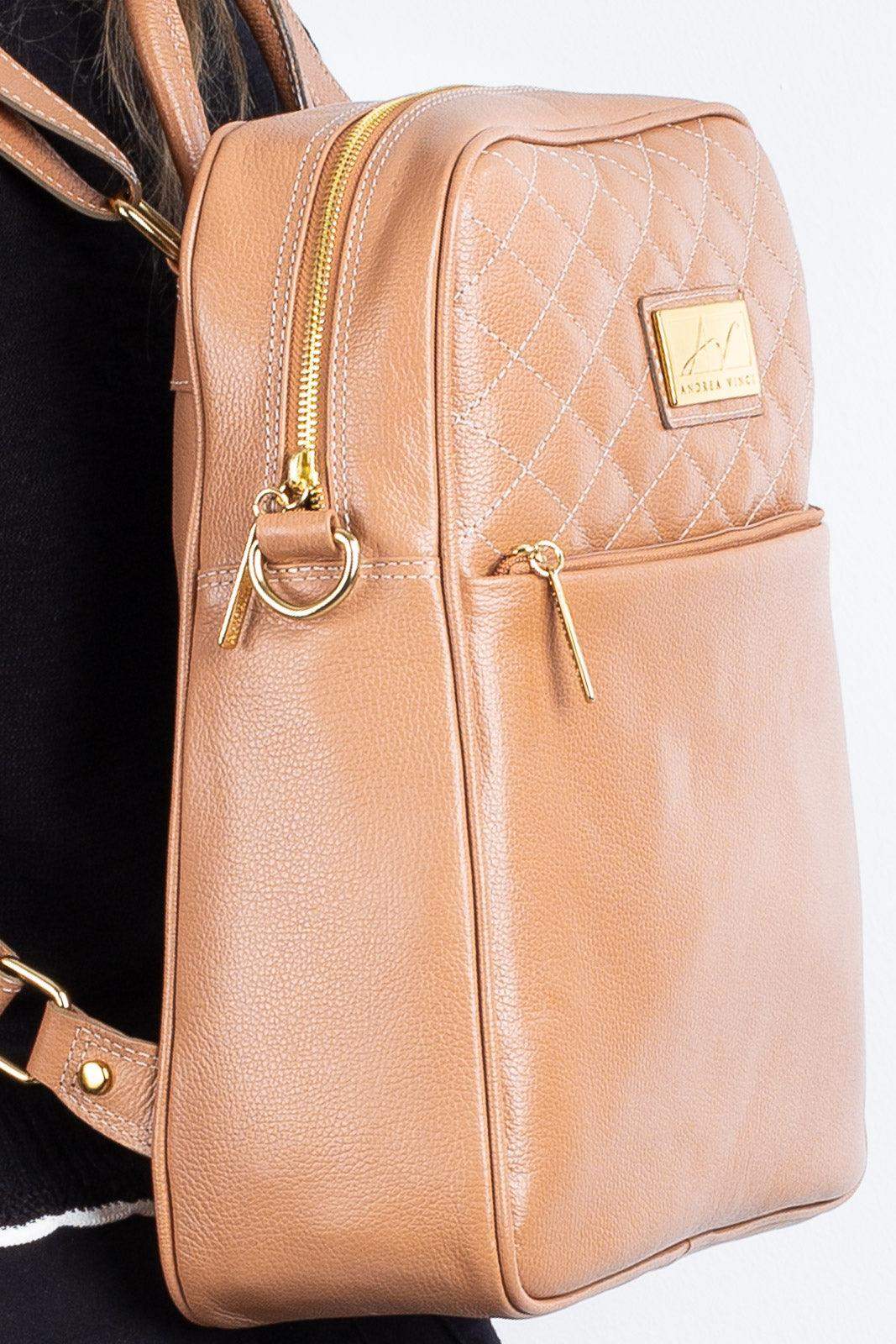 Mochila de couro liso Lune - Enluaze