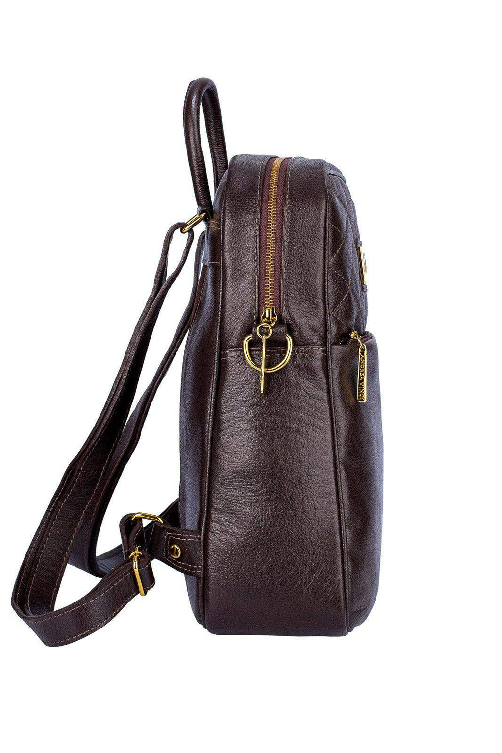 Mochila de couro liso Lune - Enluaze