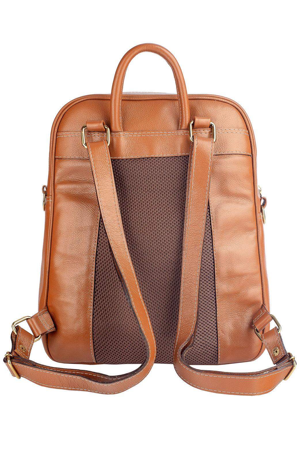 Mochila de couro liso Lune - Enluaze