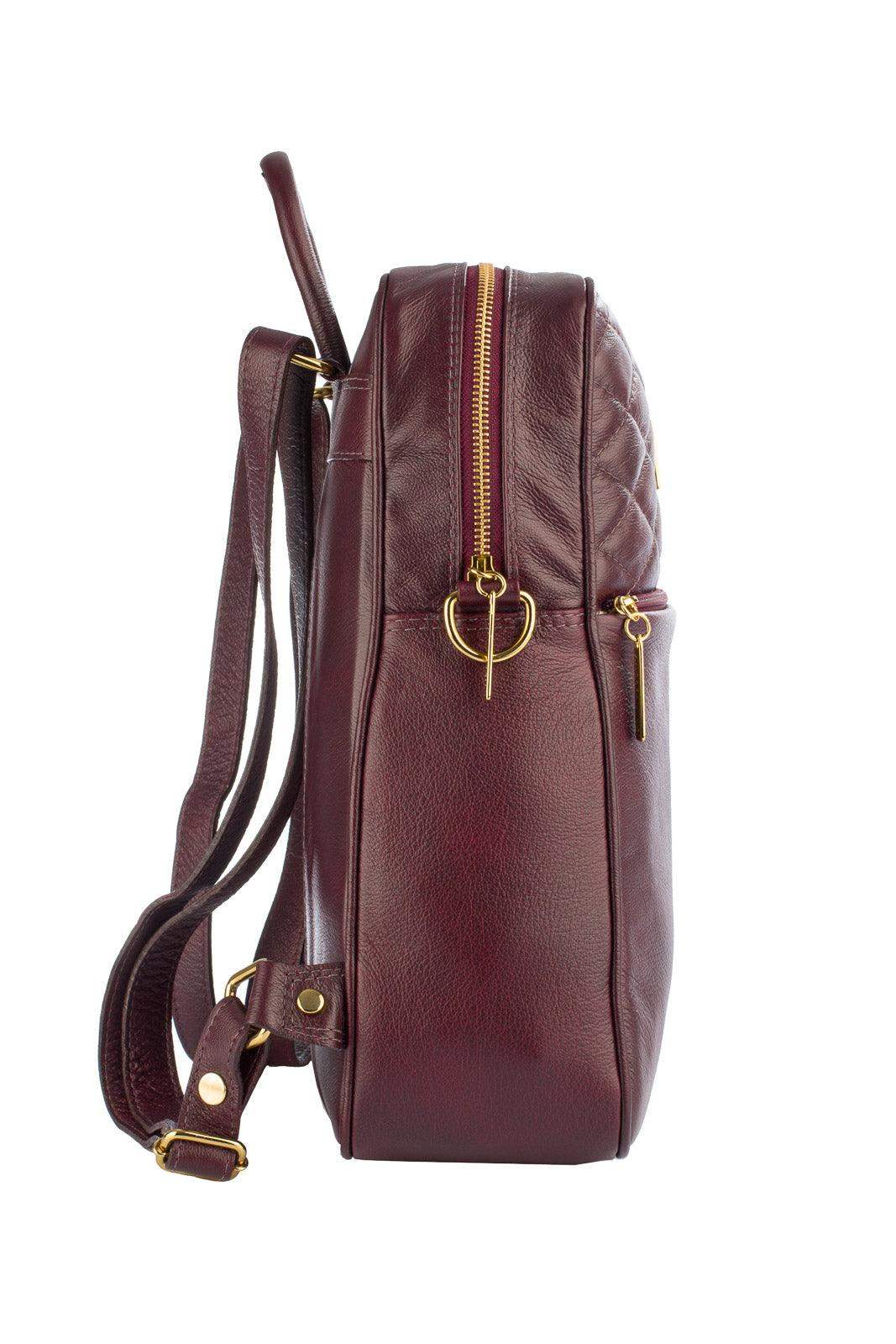 Mochila de couro liso Lune - Enluaze