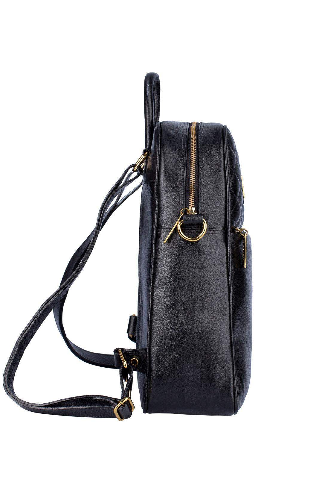 Mochila de couro liso Lune - Enluaze