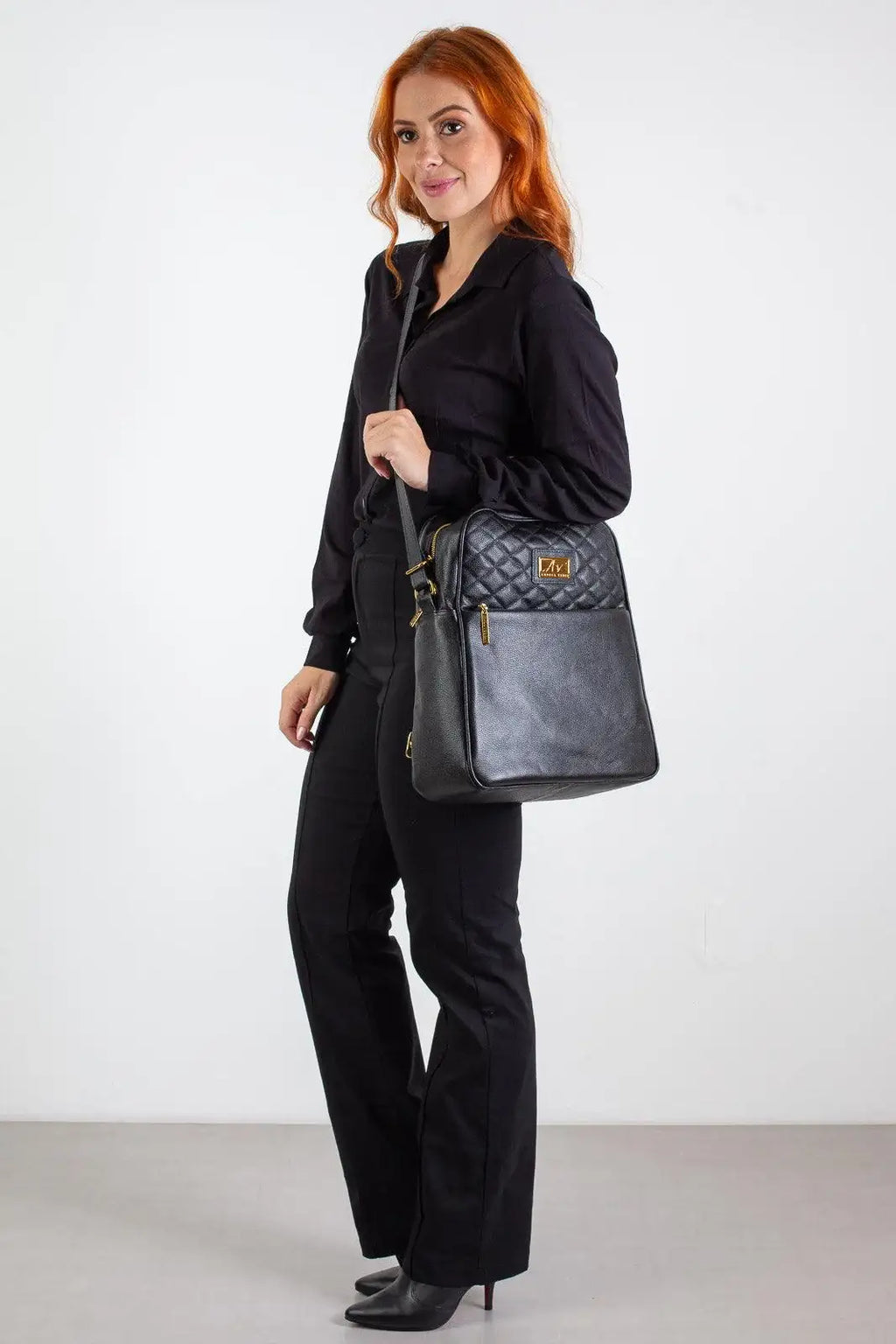Mochila de couro liso Lune - Enluaze