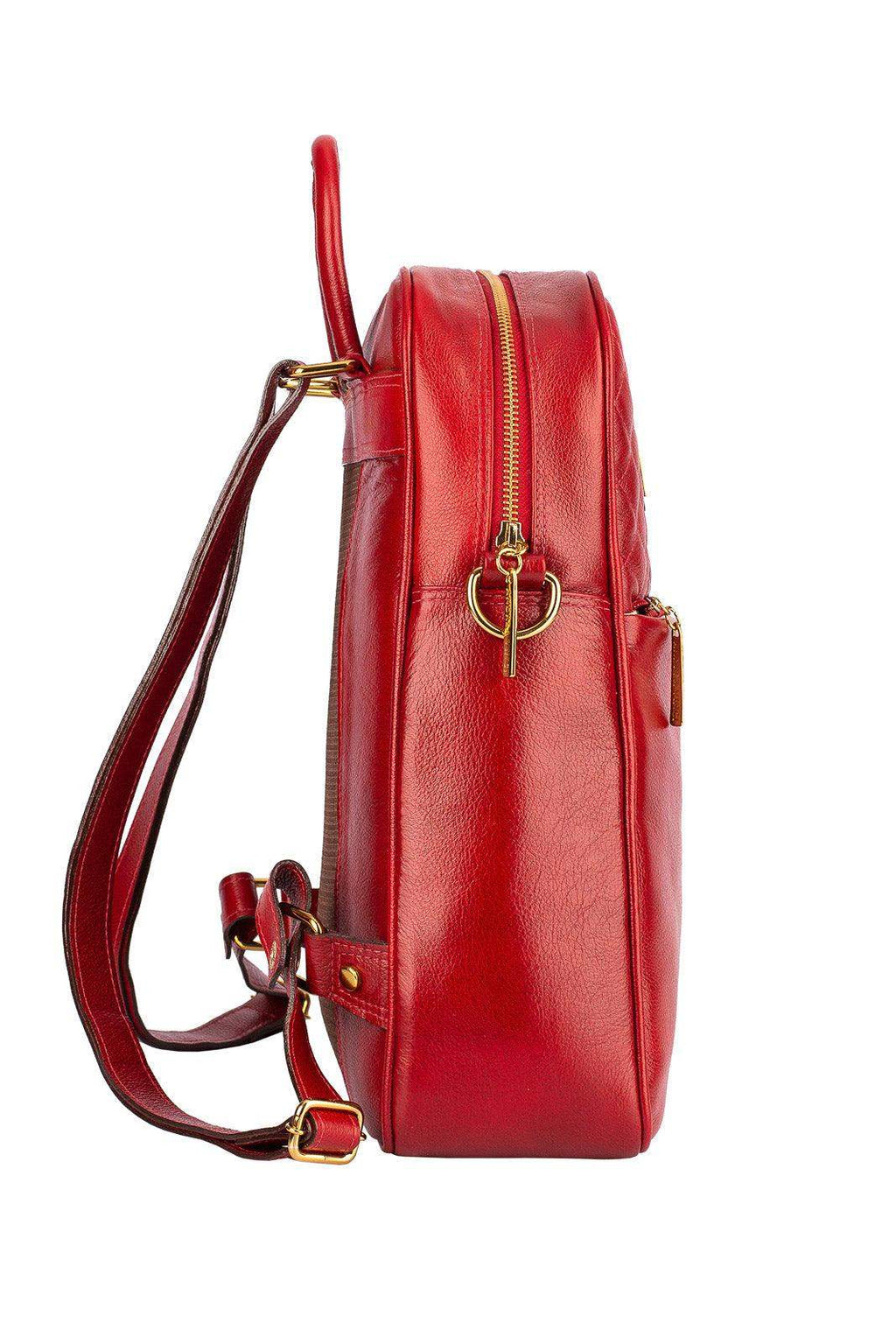 Mochila de couro liso Lune - Enluaze