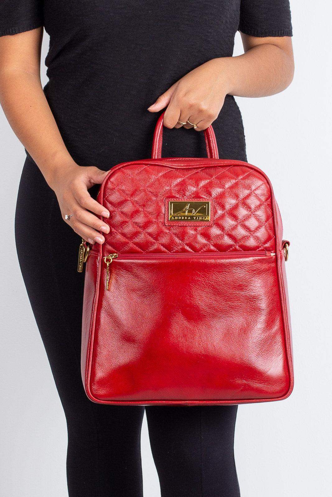 Mochila de couro liso Lune - Enluaze