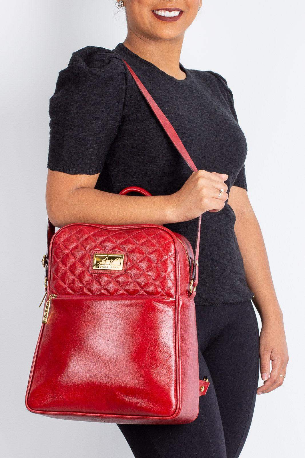Mochila de couro liso Lune - Enluaze