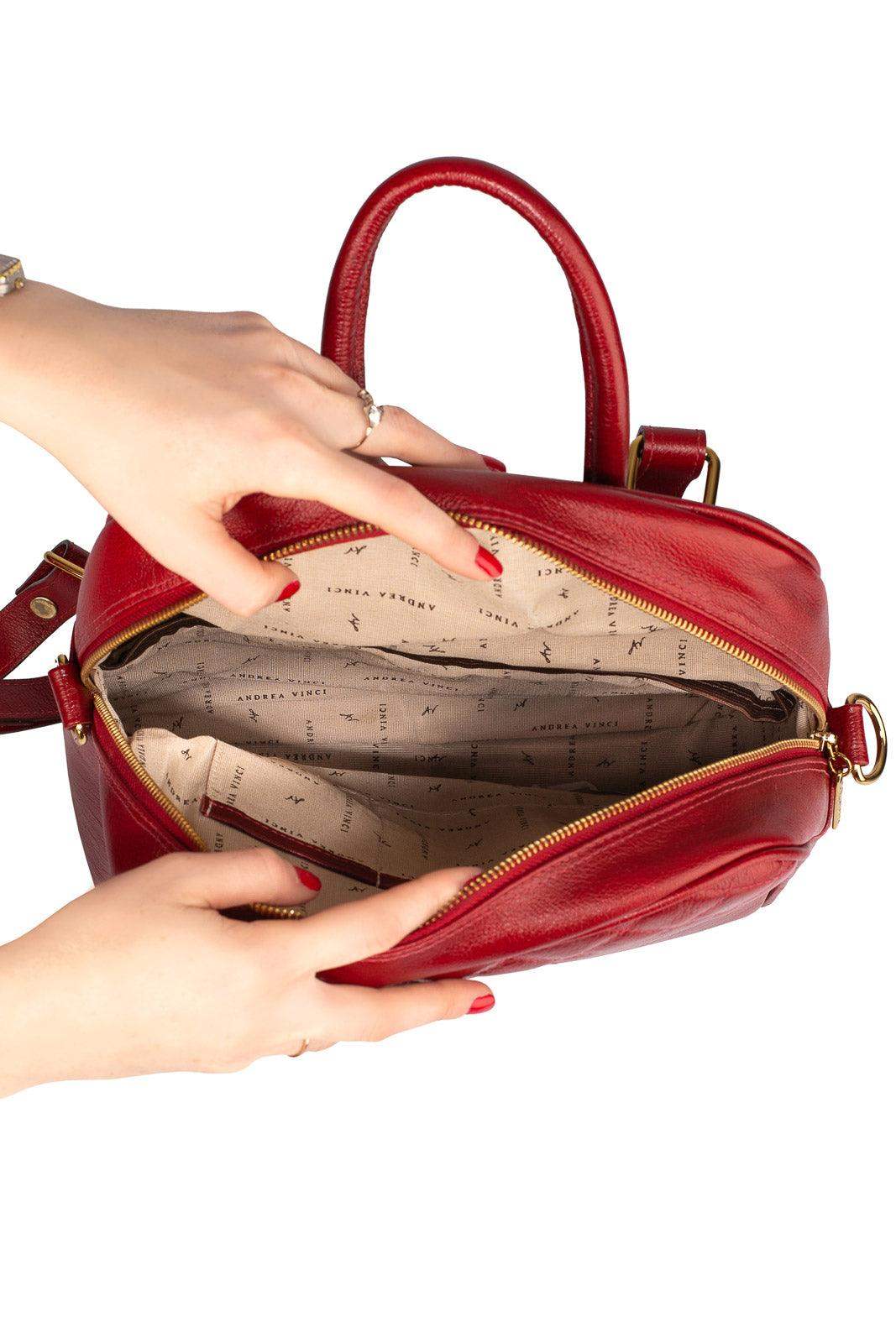 Mochila de couro liso Lune - Enluaze