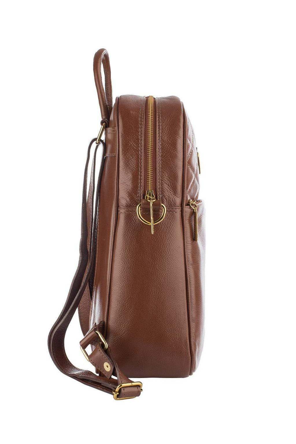 Mochila de couro liso Lune - Enluaze