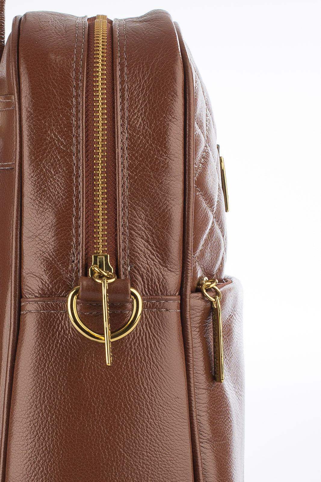 Mochila de couro liso Lune - Enluaze