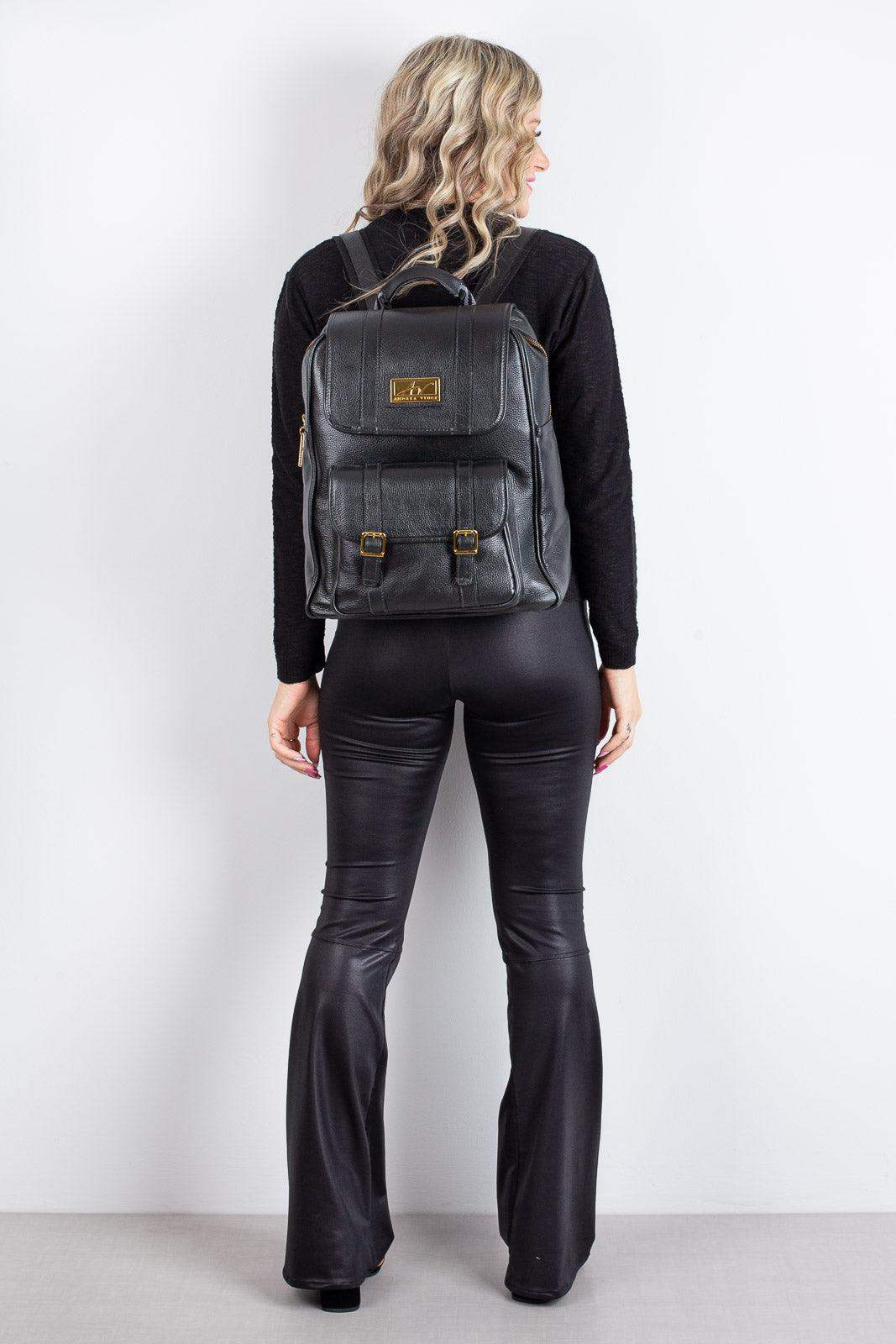 Mochila de couro liso Trip - Enluaze