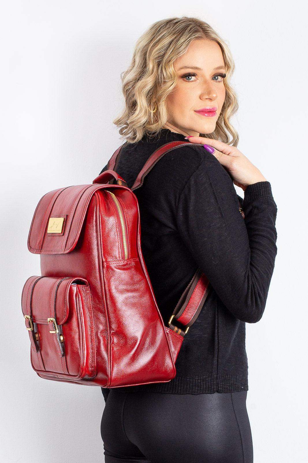 Mochila de couro liso Trip - Enluaze