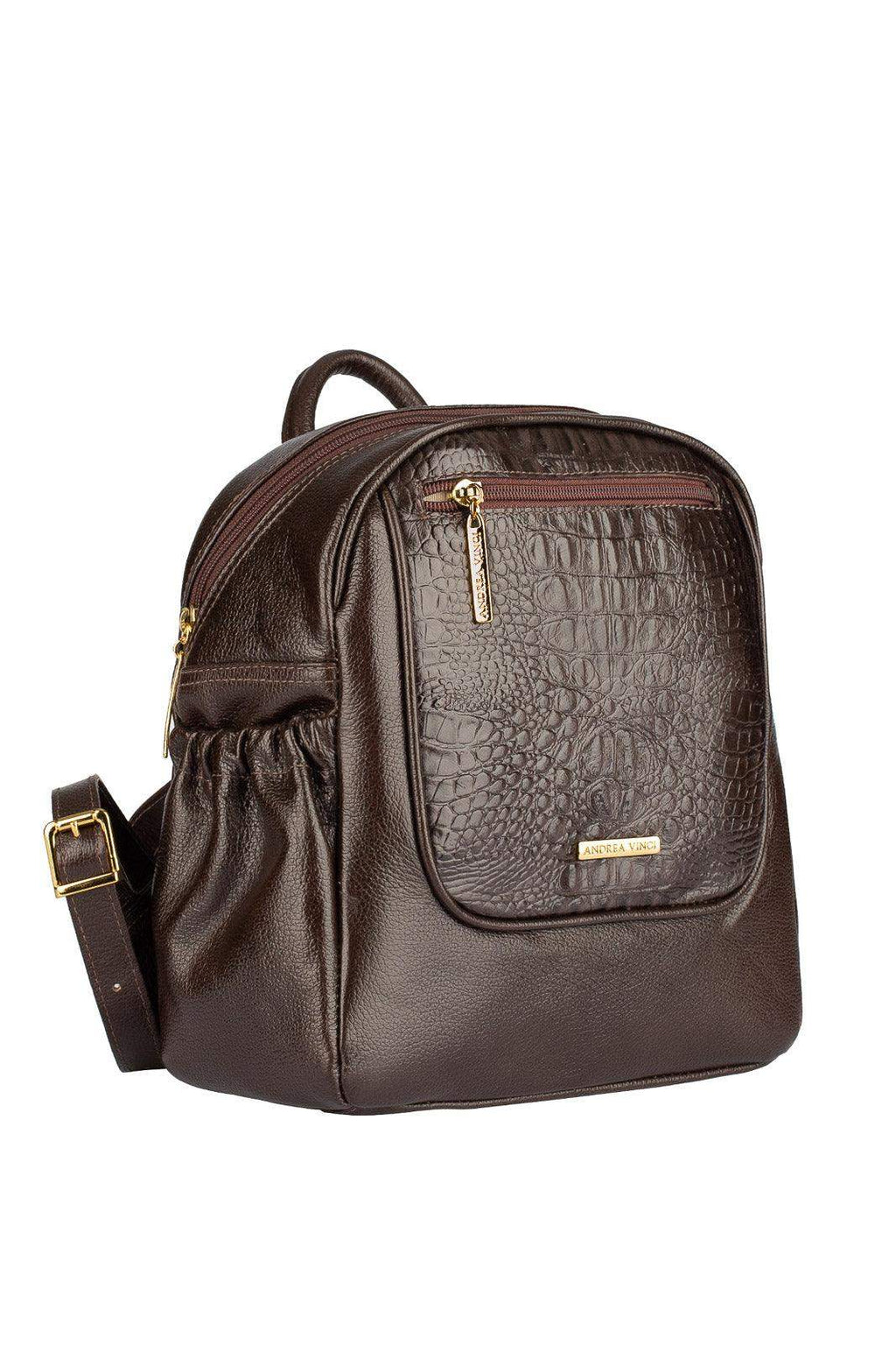 Mochila pequena de couro croco Estela - Enluaze