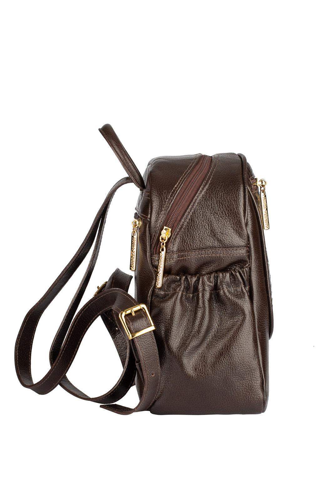 Mochila pequena de couro croco Estela - Enluaze