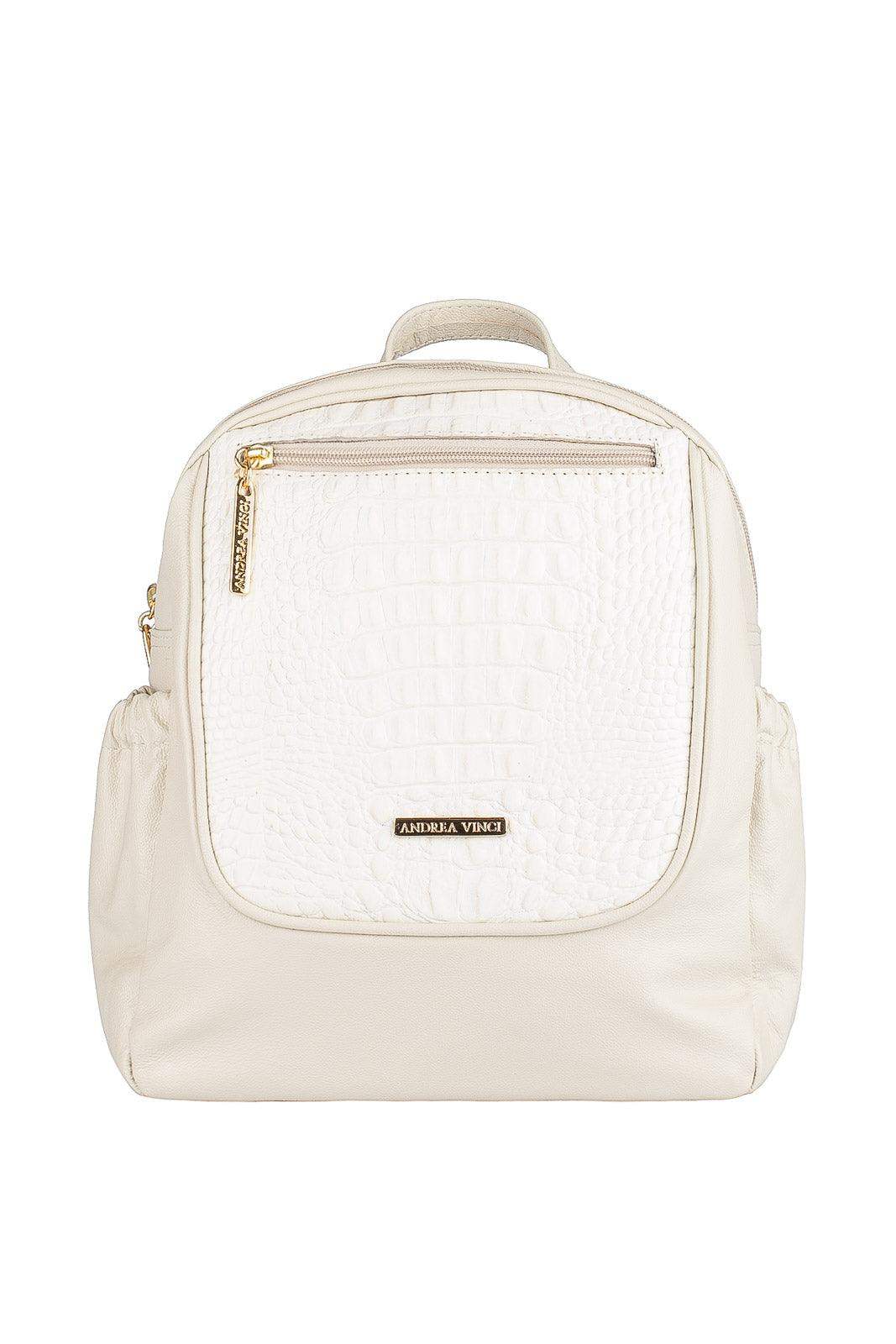 Mochila pequena de couro croco Estela - Enluaze