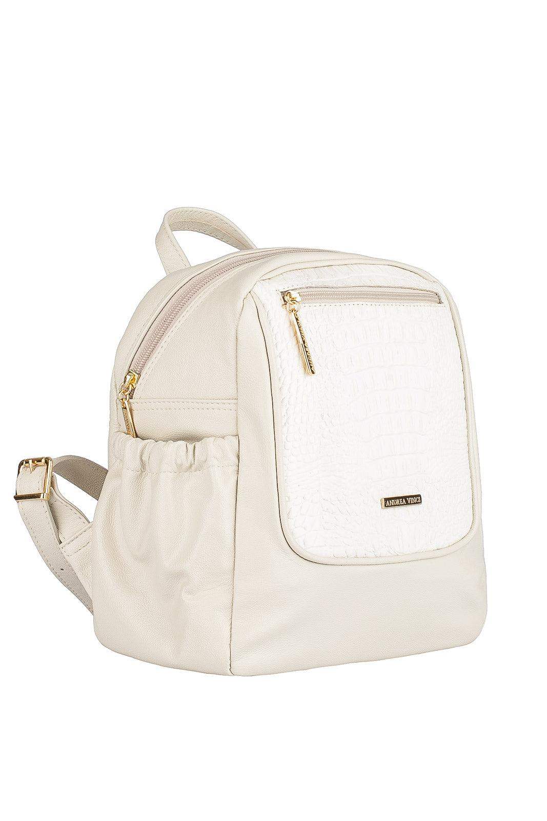 Mochila pequena de couro croco Estela - Enluaze
