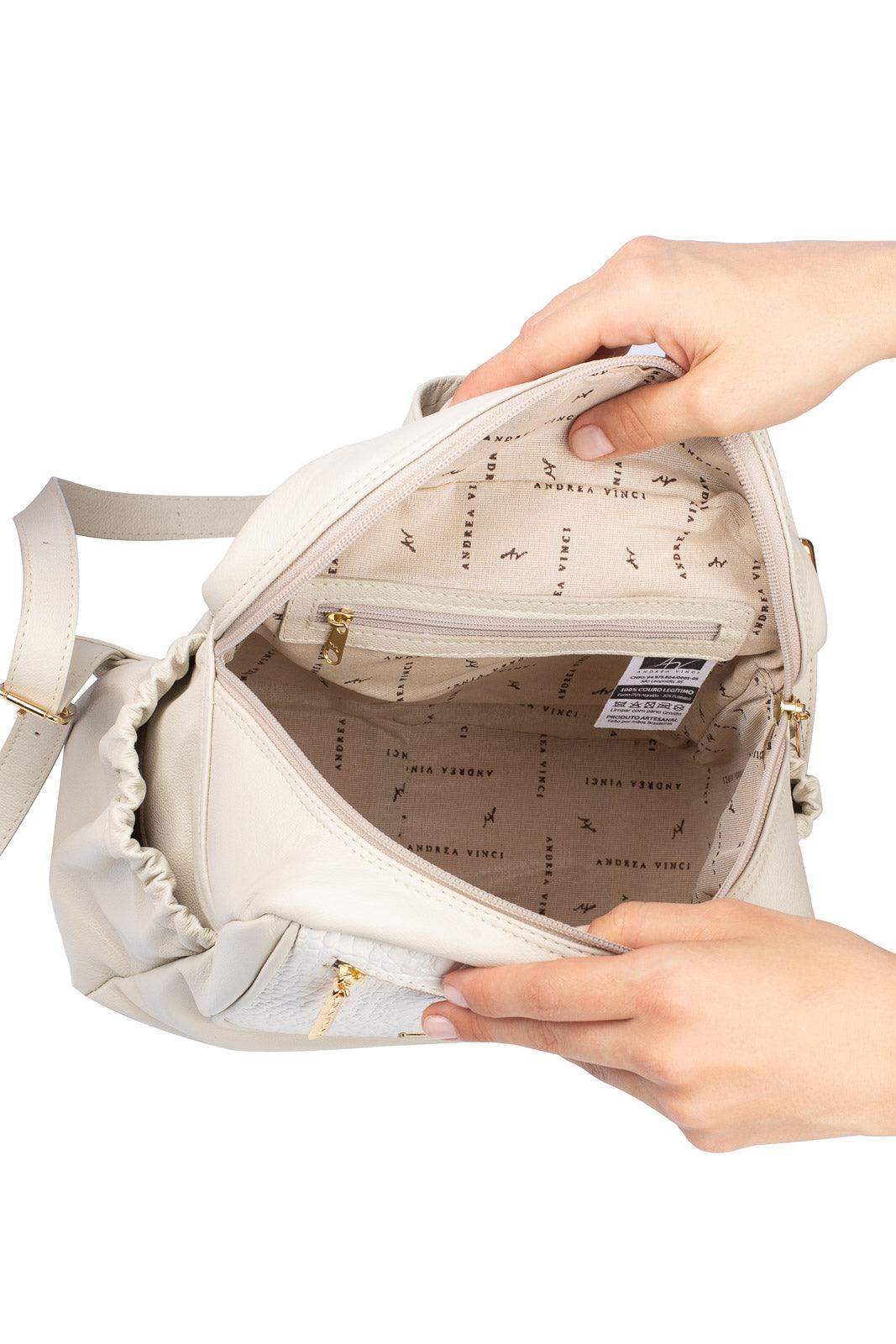 Mochila pequena de couro croco Estela - Enluaze