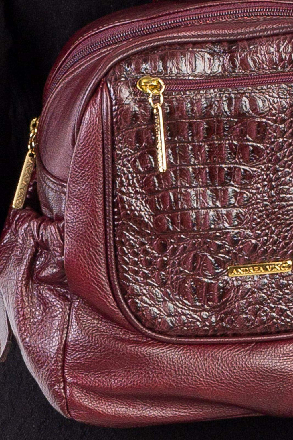 Mochila pequena de couro croco Estela - Enluaze