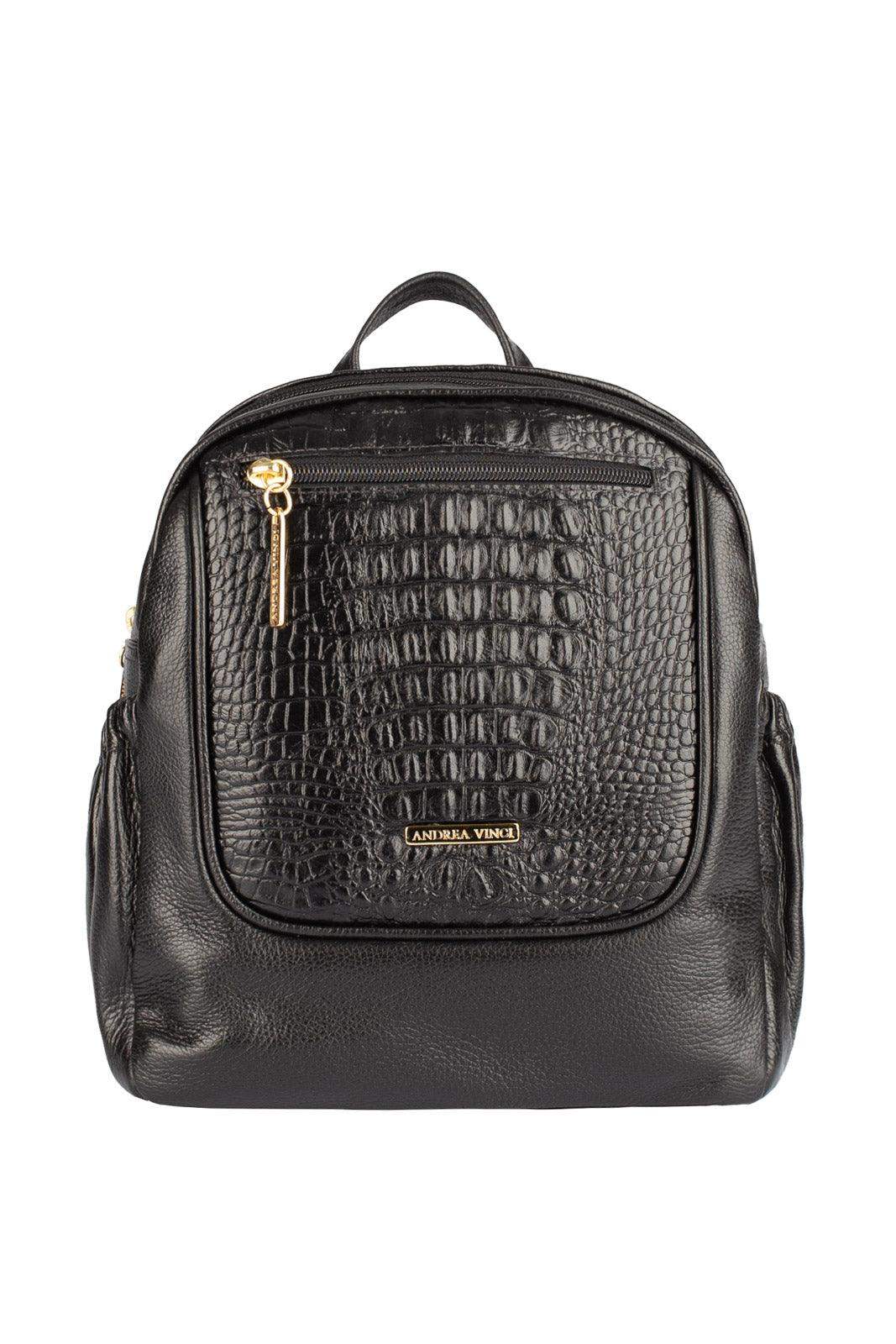 Mochila pequena de couro croco Estela - Enluaze