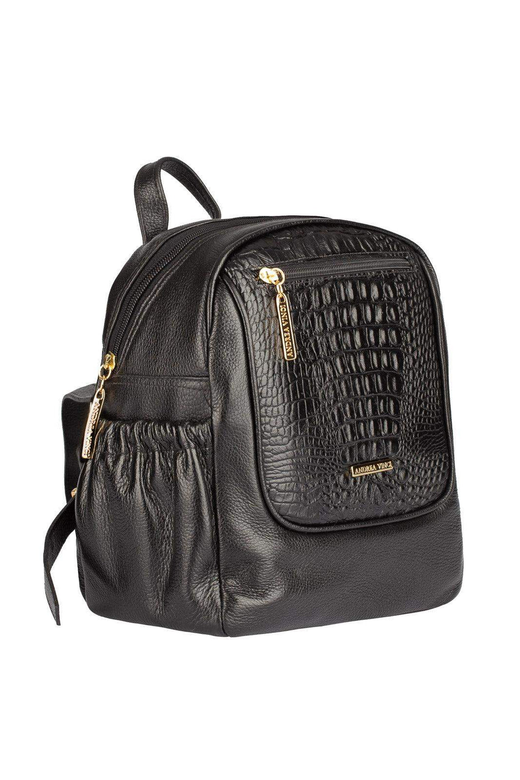 Mochila pequena de couro croco Estela - Enluaze