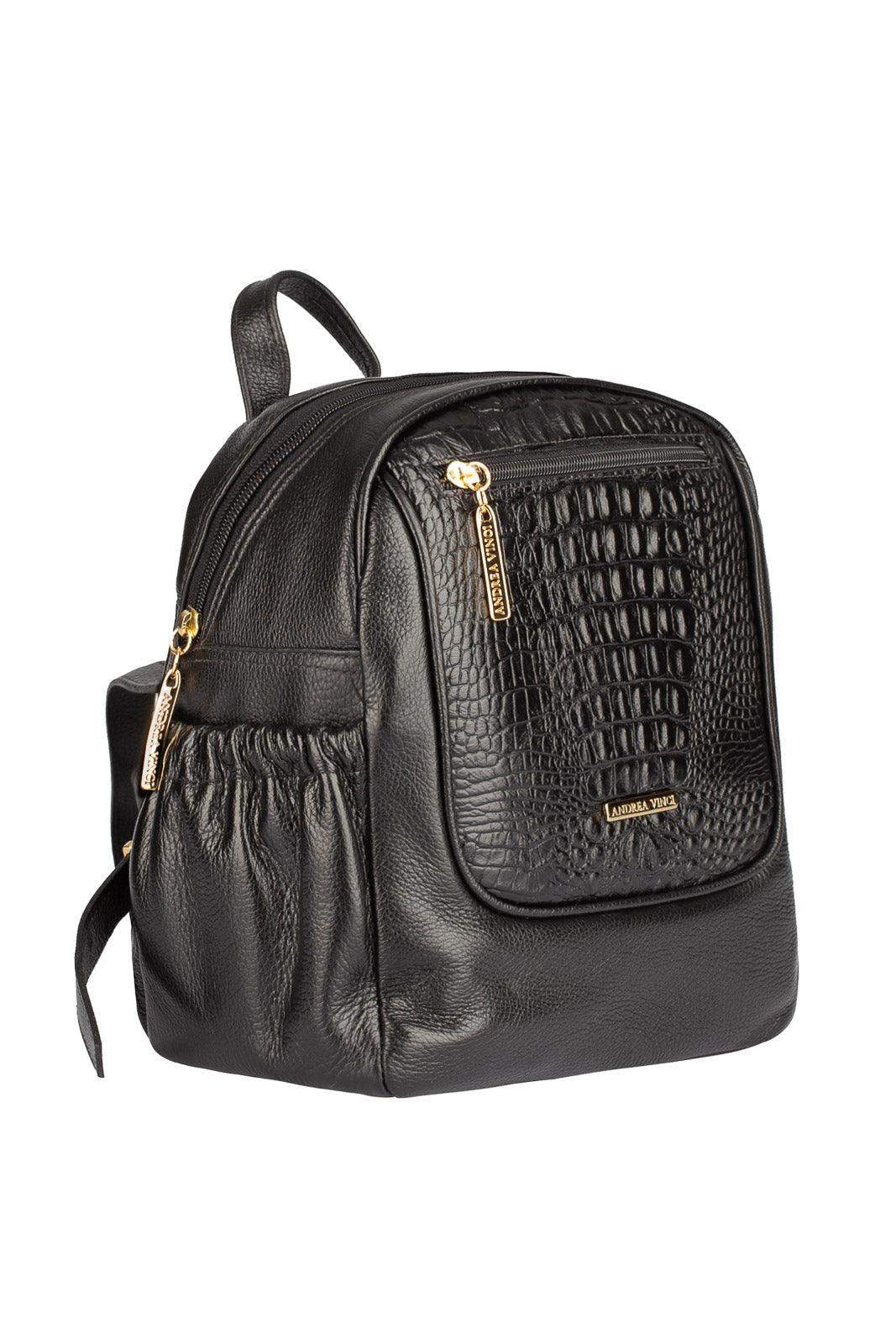 Mochila pequena de couro croco Estela - Enluaze