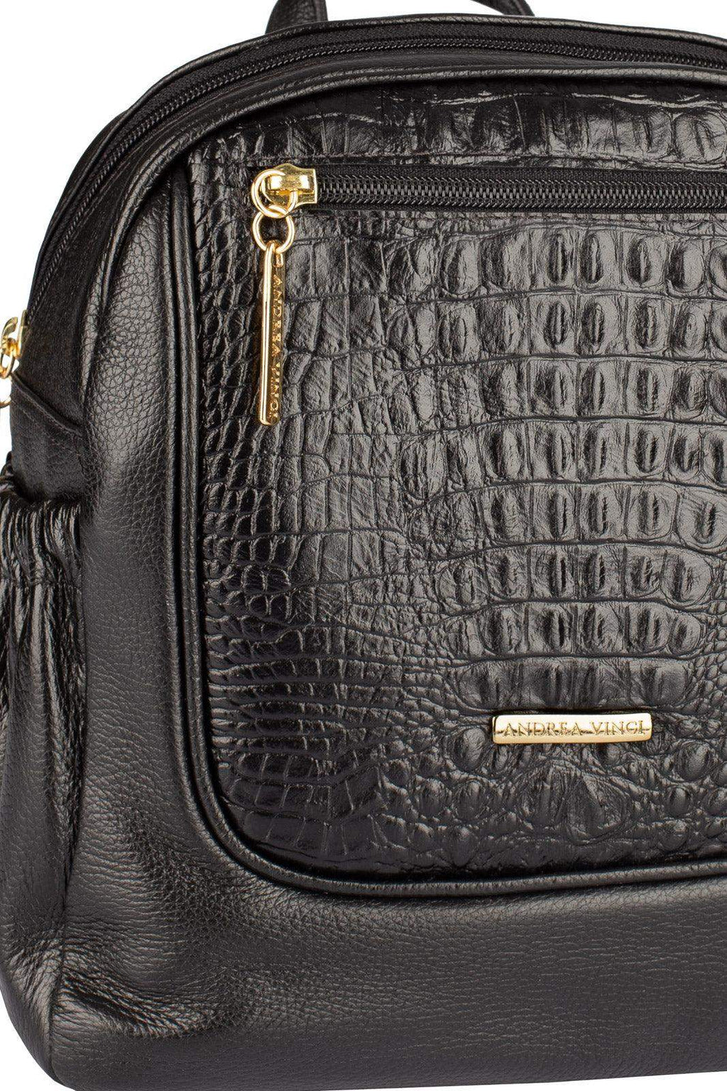 Mochila pequena de couro croco Estela - Enluaze