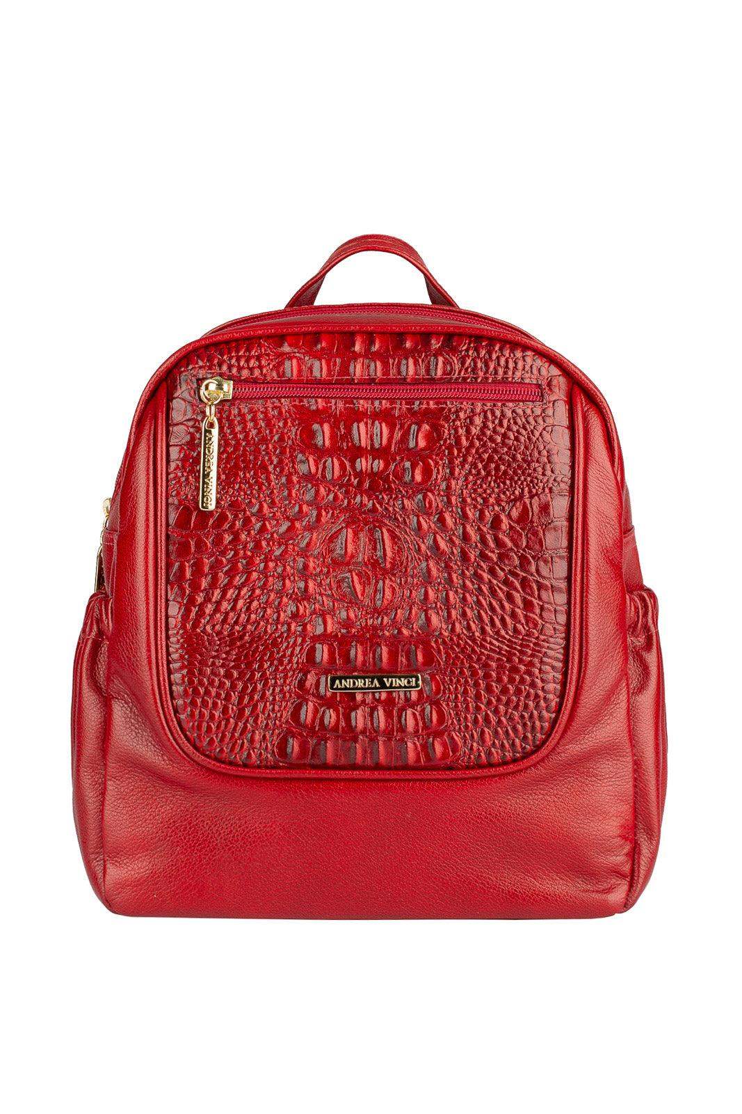 Mochila pequena de couro croco Estela - Enluaze