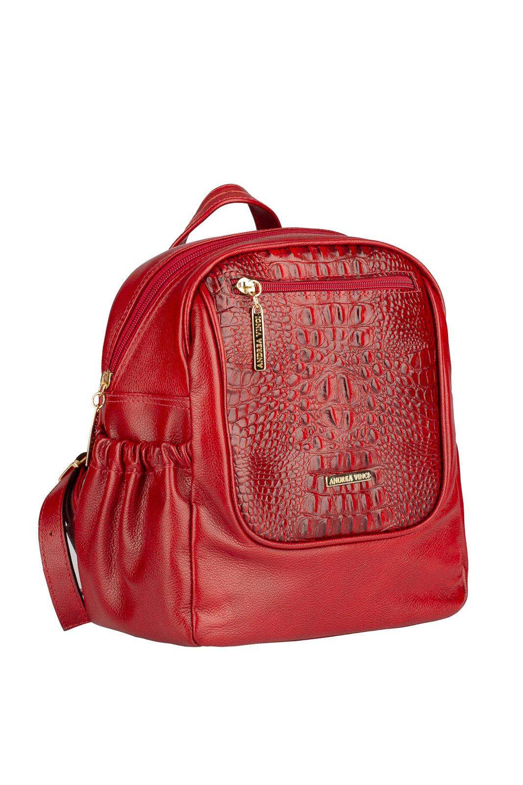 Mochila pequena de couro croco Estela - Enluaze