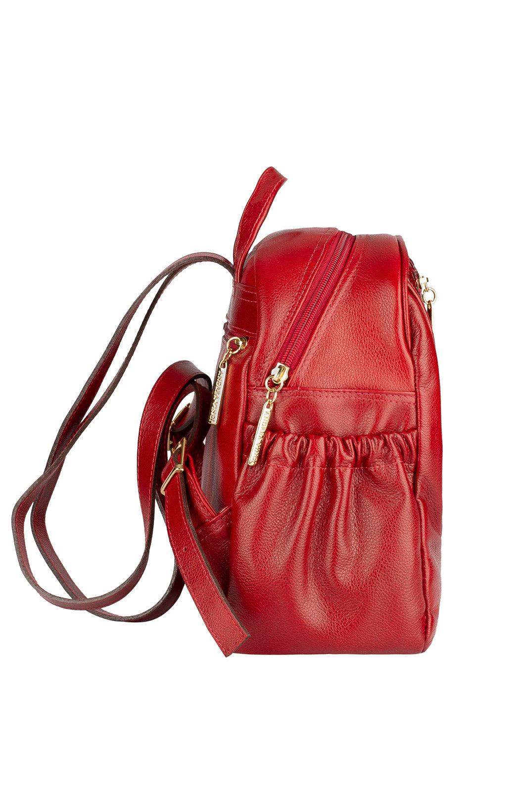 Mochila pequena de couro croco Estela - Enluaze