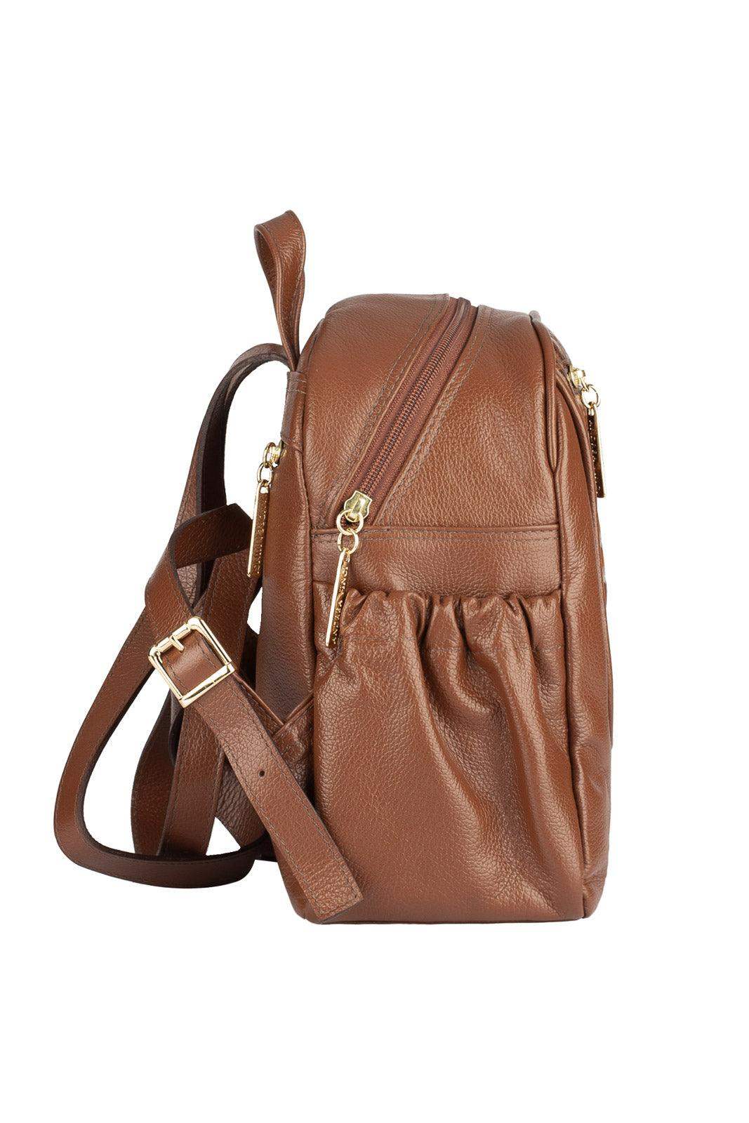 Mochila pequena de couro croco Estela - Enluaze