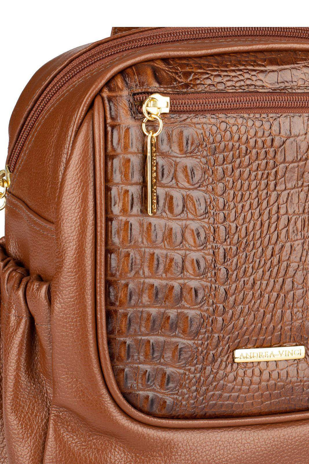 Mochila pequena de couro croco Estela - Enluaze