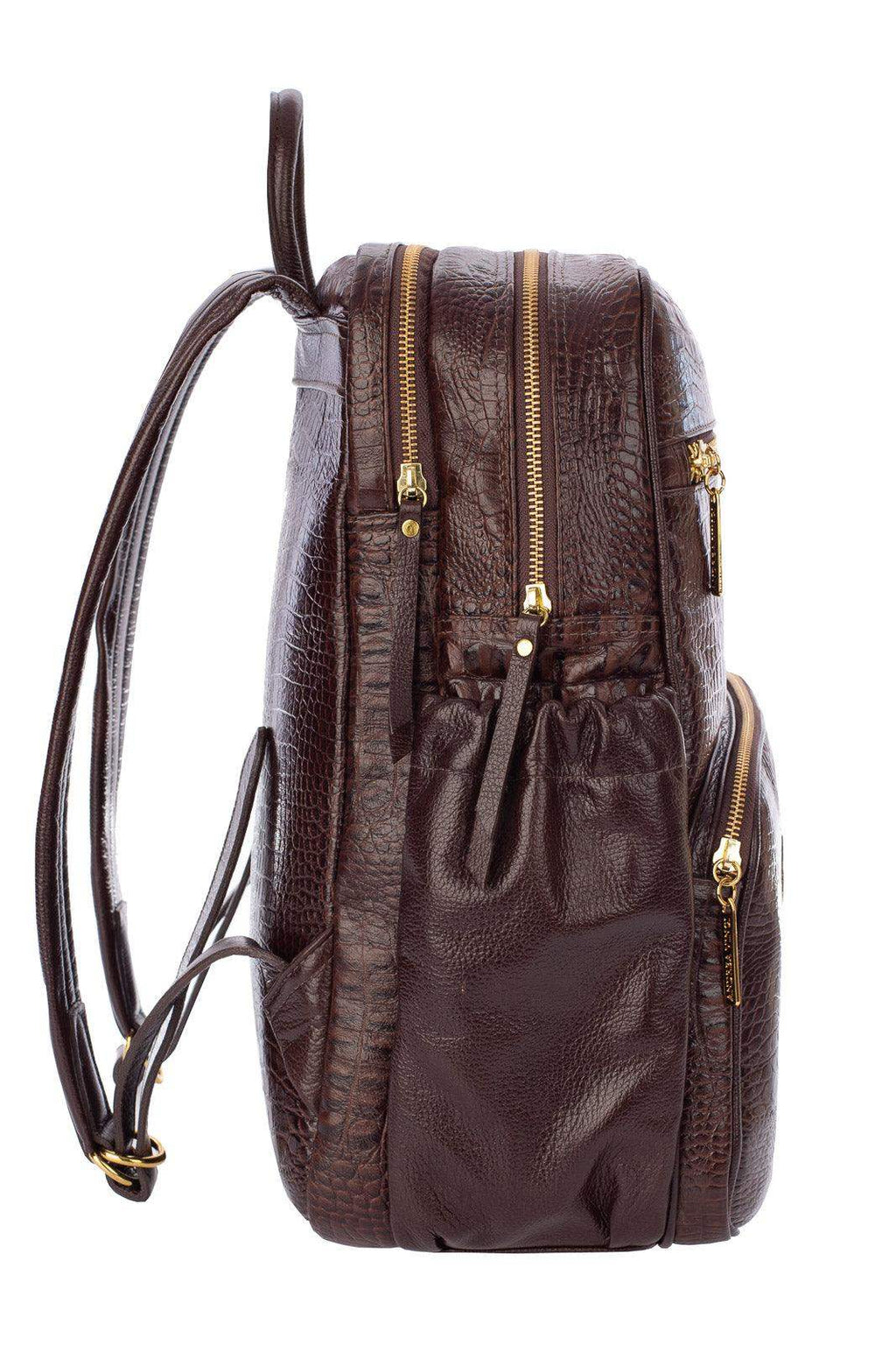 Mochila grande de couro croco Zooey - Enluaze