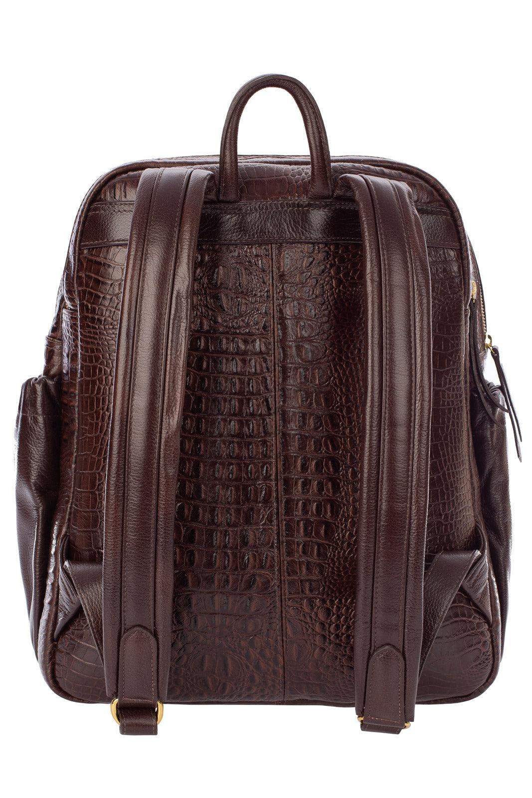 Mochila grande de couro croco Zooey - Enluaze